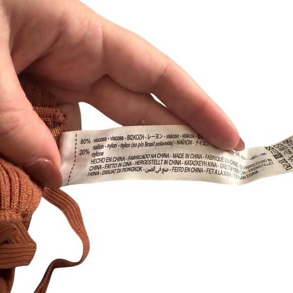 ZARA Ribbed Knit Bralette Rust Small - Picture 5 of 5